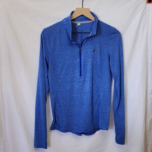 Under Armour Women's Blue Threadborne Heat Gear Loose1/2 Zip Pullover Medium